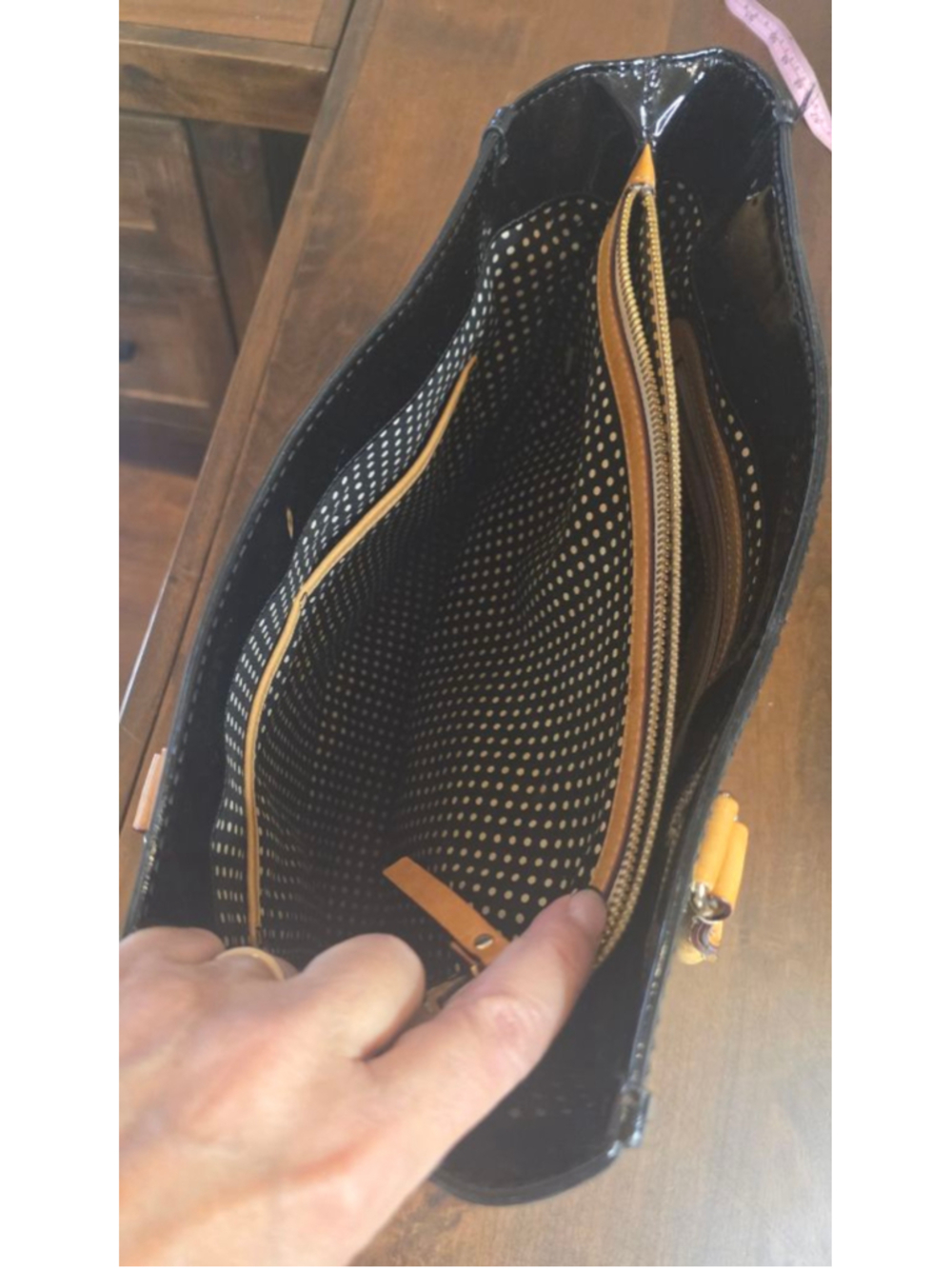 Women's Kate Spade Black Patent Leather Tote Bag & Wallet Set, One Size - Picture 11 of 16